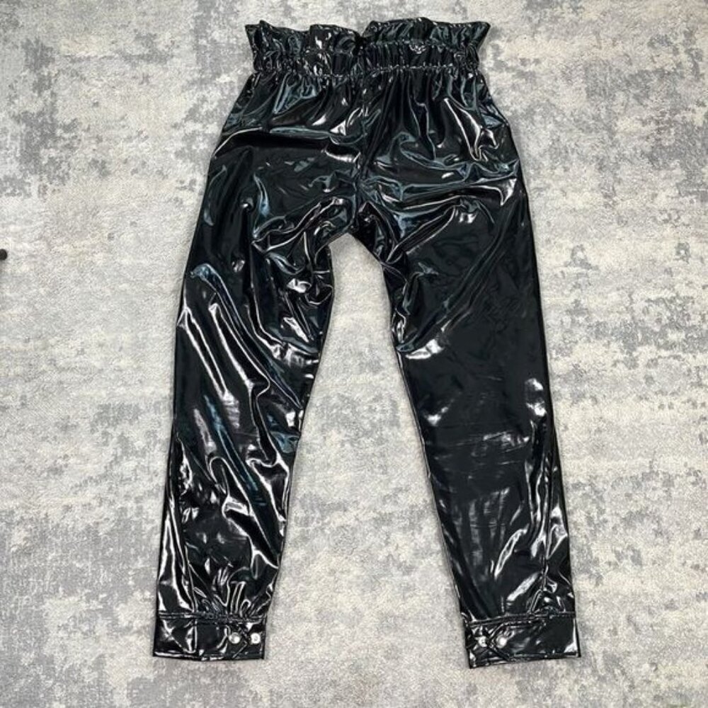 SOLD RTA Leon Faux Patent Leather Black Paperbag Pant Shiny SEE DESCRIPTION Sz S - Picture 11 of 13